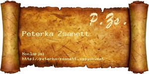 Peterka Zsanett névjegykártya